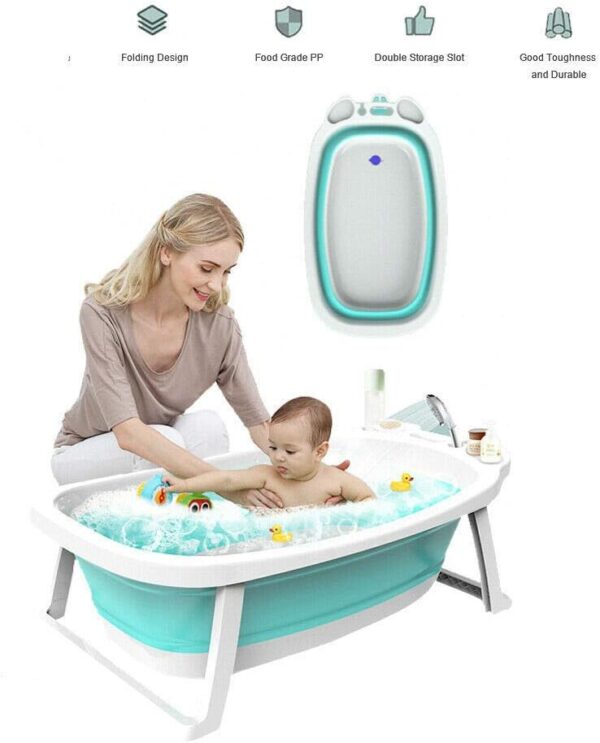 Babify Lagoon bañera plegable de bebé con cojín.